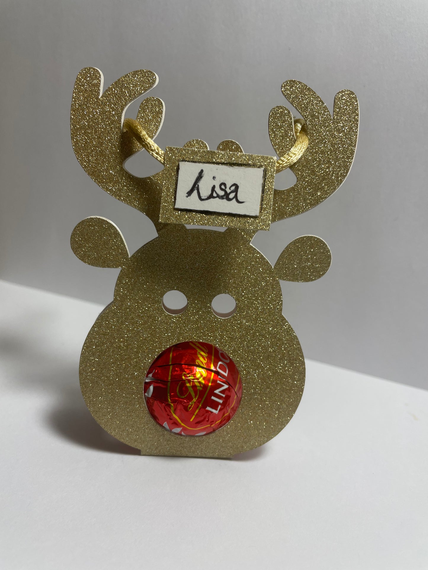 Reindeer Place Name Card Chocolate holder